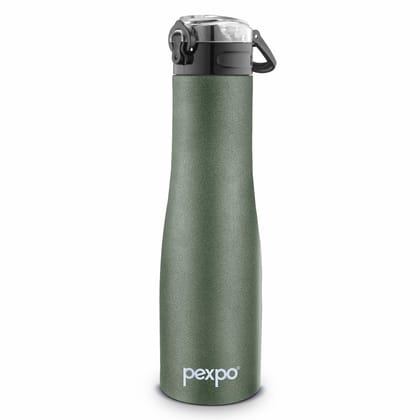 PEXPO Stainless Steel Sports Water Bottle, 1000ml, Military Green, Monaco | Eco-Friendly & Leak-Proof Water Bottle