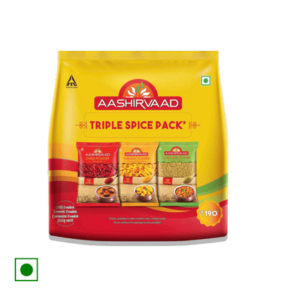 ITC Aashirvaad Chilli, turmeric & coriander (200 gm each), 600 gm Pack