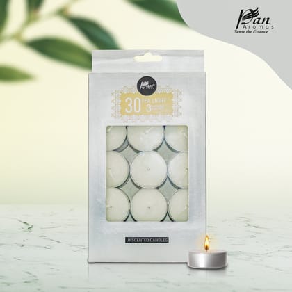 30-Pack White Tealight Candle - Unscented-Unscented