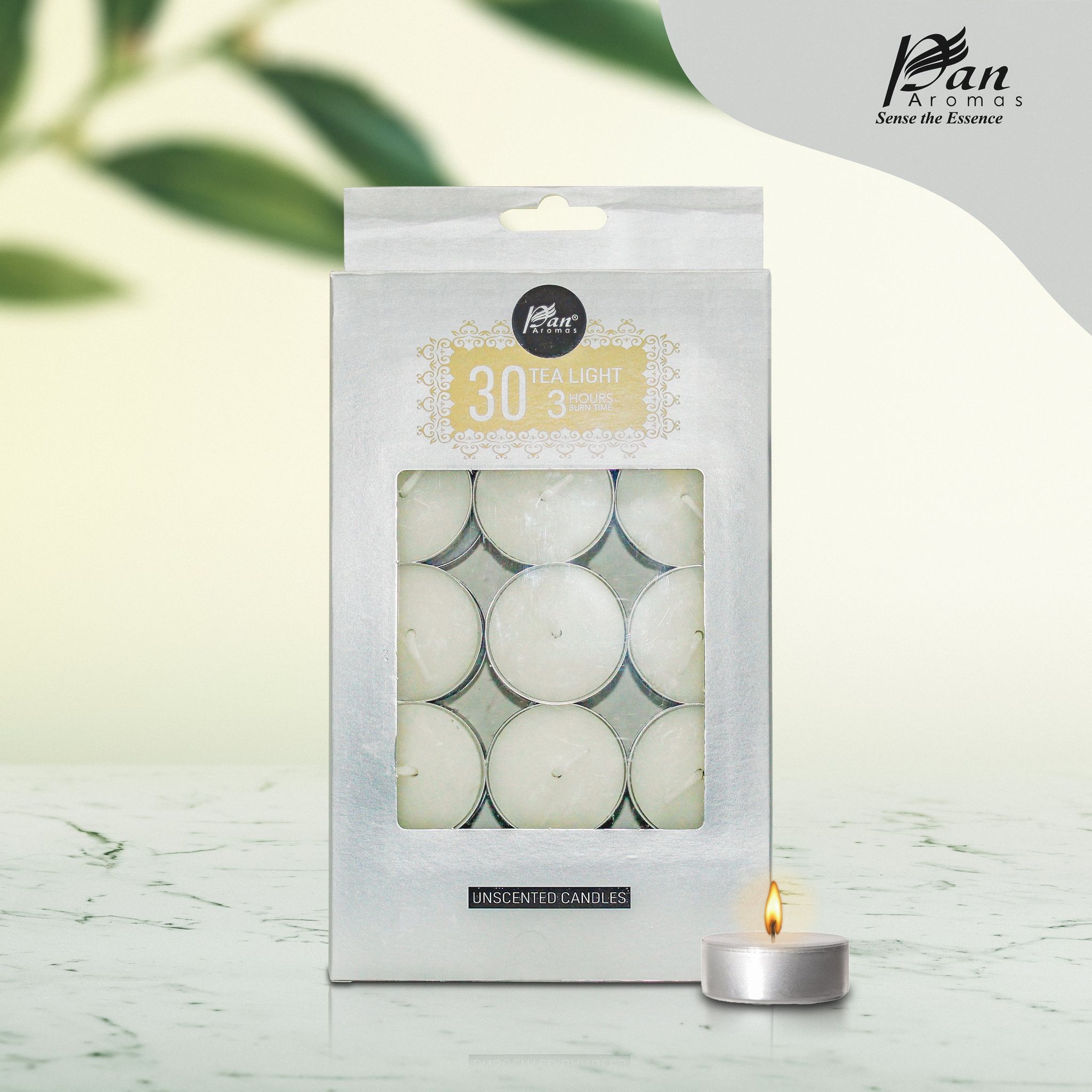30-Pack White Tealight Candle - Unscented-Unscented