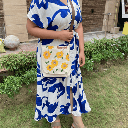 Sunflower Sling Bag-Hand Painted