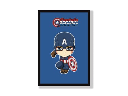 Captain America Minimal Art Poster | Frame | Canvas-Poster / Small