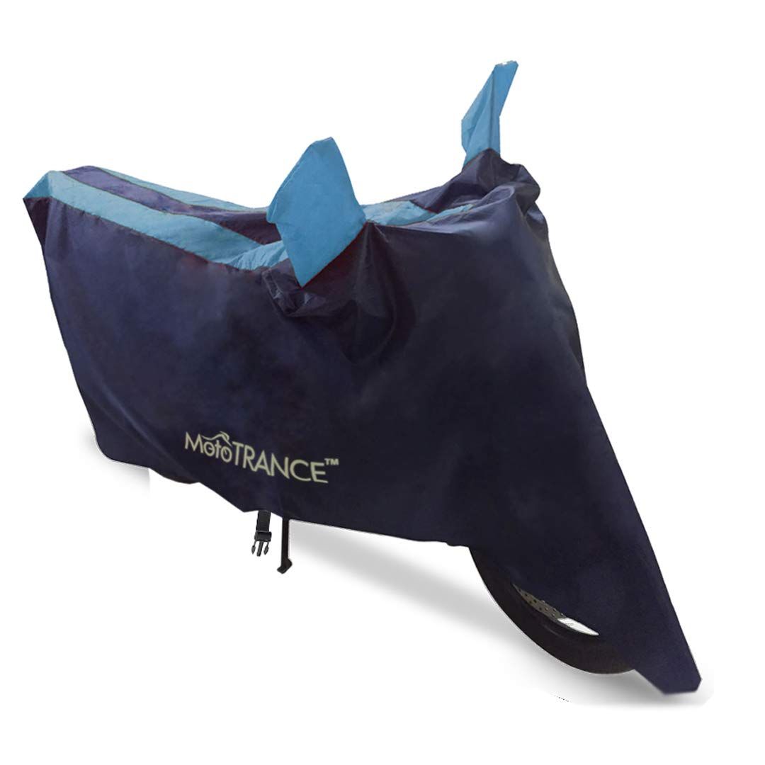 MotoTrance Arc Bike Body Cover For Bajaj Pulsar 135 LS - Interlock-Stitched Water and Heat Resistant with Mirror Pockets-ARC AQUA
