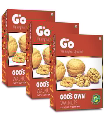 GO Organic Extra Light Quarters Walnuts Without Shell, 750gm (250gm X 3)