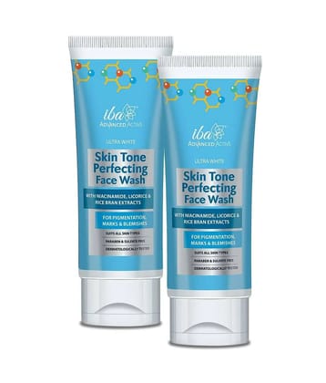 Iba Advanced Activs Ultra White Skin Tone Perfecting Face Wash 100ml ,(Pack of 2 )