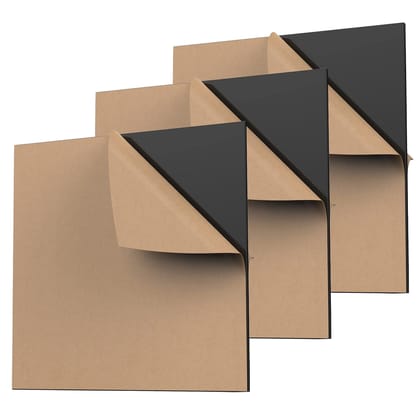 Whittlewud 3mm Pack of 3 Acrylic Sheet with Multiple Sizes with Protective Paper For Signs, DIY Display Projects Craft (Black, White & Clear)-Black / 6 Inch x 6 Inch
