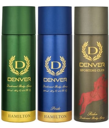 Denver Hamilton Deo, Rider & Pride Deodorant Spray for Men 600 ml ( Pack of 3 )
