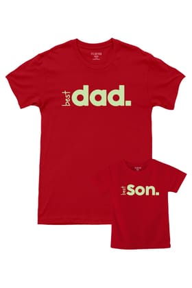 Best Dad - Best Son-Red / S