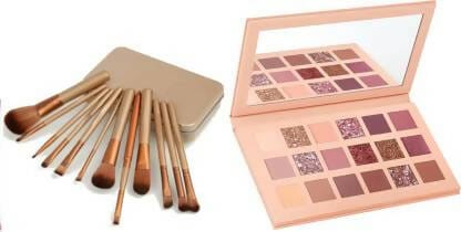 Bingeable HDA Colors Pigmented Nude Beauty Eye Shadow Palette& Naked Brush Set With Storage Box (13 Items in the set)