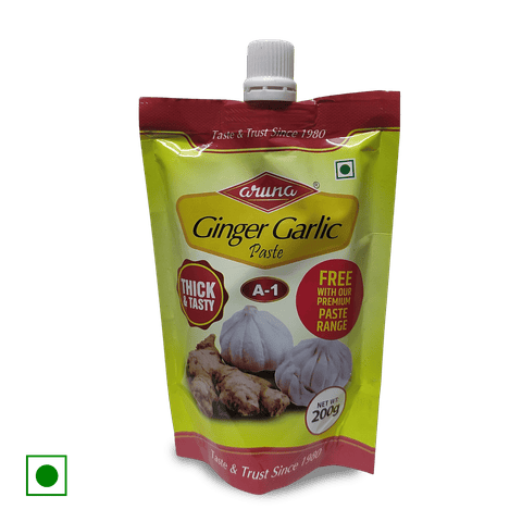 Aruna Ginger Garlic Paste, 200 gm Pouch