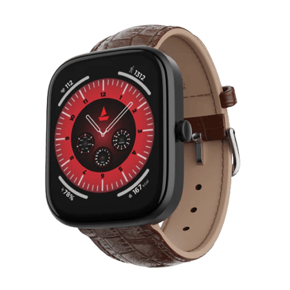 boAt Ultima Chronos | Smartwatch with 1.96" (4.97cm) AMOLED Display, BT Calling, Crest OS+, 100+ Watch Faces Brown Leather