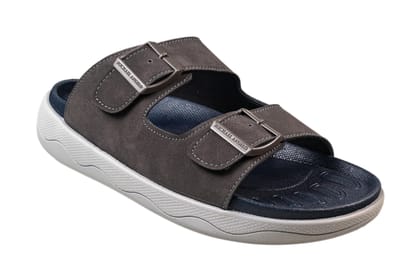 Michael Angelo Gents Grey Chappal-D. Charcoal Grey/Tan / 6