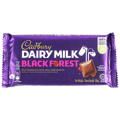 Cadbury Dairy Milk Black Forest - Imported, 160 G