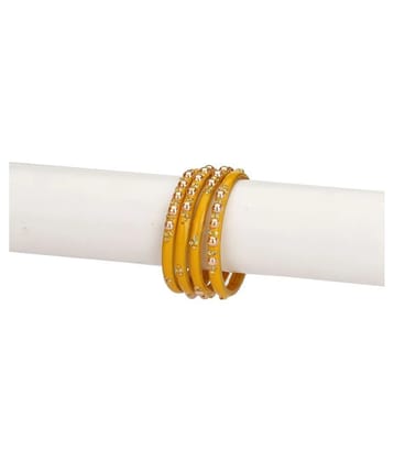 Designer Fancy Party Glass Bangle Cum Kada Set Of 4 Decorative With Colorful Beads & Stone  (With Safety Cum Gift Box) BN-29 - None