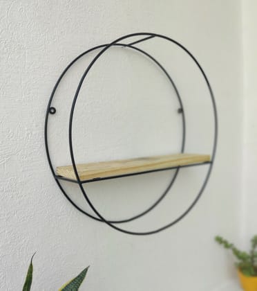 Grista Round single tier Decorative Metal Wall Shelf