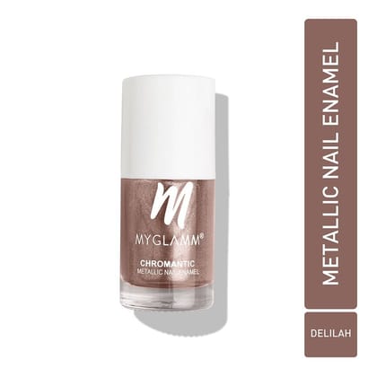 MyGlamm Chromantic Metallic Nail Enamel - Delilah (Brown Shade) | Chamical Free, Chrome Finish & Long Lasting Nail Polish (10ml)Delilah