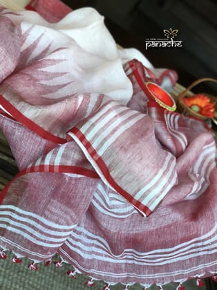 AWESOME COLLECTION LINEN PRINTED SAREE  1374