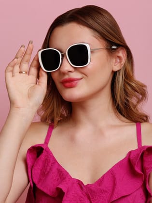 SUNNIES Large Full Frame Metal Oversized Solid Polarized Women Sunglasses-SNS-11713-C049