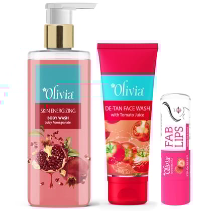 Olivia Red Rejuvenation Combo with Tomato Face Wash, Lip Balm & Bodywash