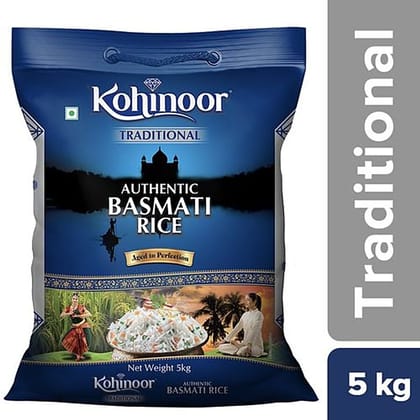 Kohinoor Basmati Rice/Basmati Akki - Traditional, Authentic, Aged, 5 Kg