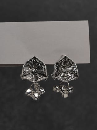 Triangle Antique Ghungroo oxidised Jhumka