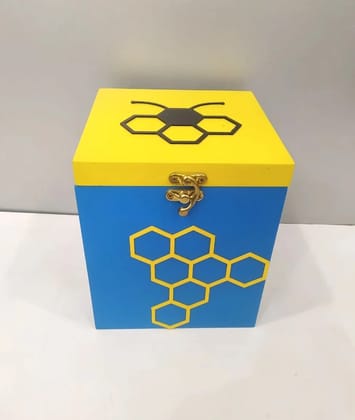 Rave Creations Beehive Storage Box, Blue and yellow