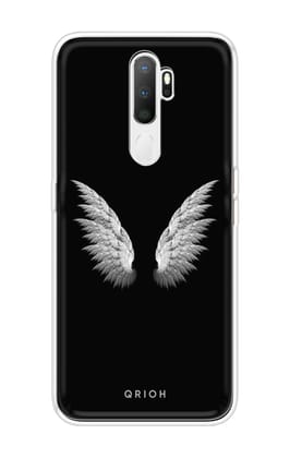 White Angel Wings Soft Cover for Oppo A5 2020