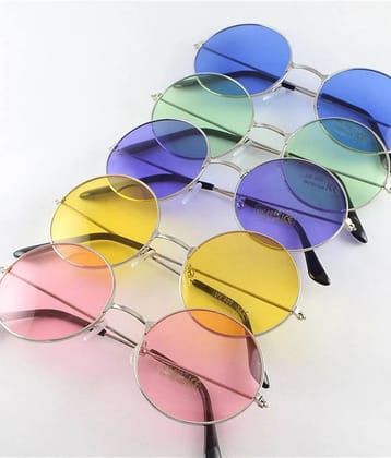 Elligator Silver Round Sunglasses ( Pack of 5 ) - Medium