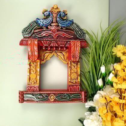 Jharokha Wall Hanging - Peacock Design | Jharokha Frame Hangings - For Home, Wall Decor, Living room, Entrance Decoration & Gifts - 17 inch