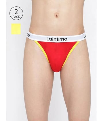 La Intimo Multicolor Cotton Mens Bikini ( Pack of 2 ) - None