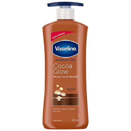 Vaseline Intensive Care Cocoa Glow Body Lotion - With Shea Butter, Non-Greasy Formula, 400 Ml(Savers Retail)