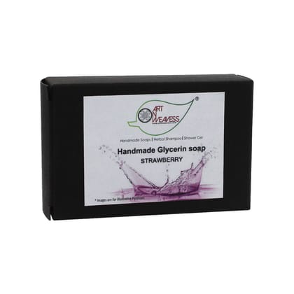 Artnweavess Strawberry Glycerin Soap, 100 gm - Pack of 2