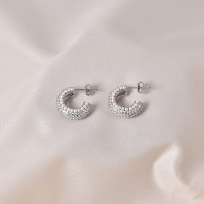 Hoopla Earrings- Silver-Silver
