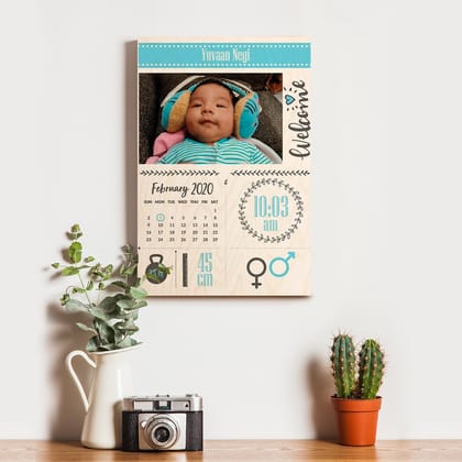 Personalised | New Born | Baby Boy-12x8 Inch