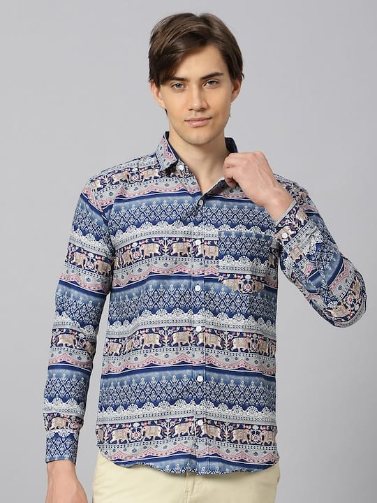Ethnic Motifs Printed Cotton Casual Shirt