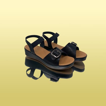 Black GlitzNoble Wedges-Black / 36