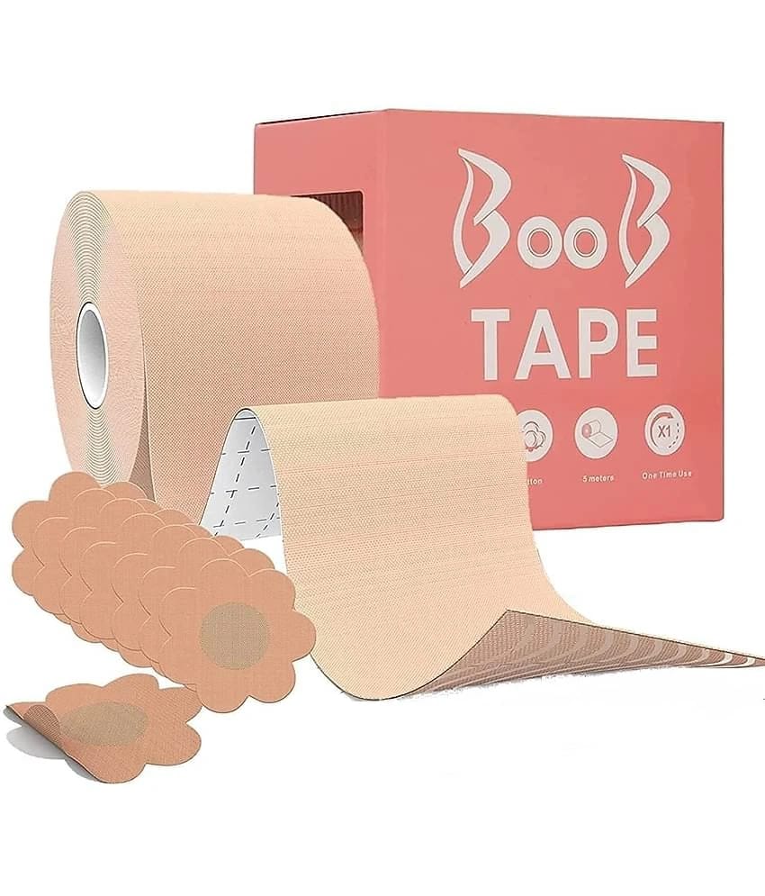 Breast Shaper & Lifter Boob Tape with 10 Nipple Pasties for Women Push Up & Lifting Breast Tape Breast Lift Bra Tape for Breast Lift Double Sided Sticky Body Tape - None