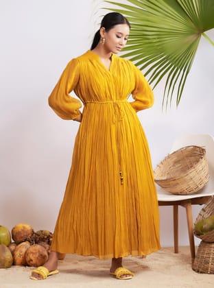 Rue Dress (Mustard)-XS