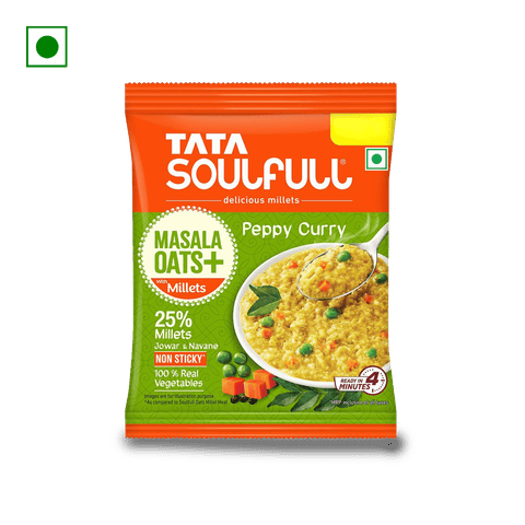 Tata Soulfull Masala Oats + Peppy Curry, 38 gm Pouch