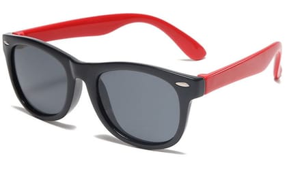 New Kids Polarized Sunglasses-Black Red