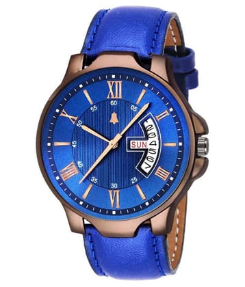 newmen 2075 Day and Date Leather Analog Mens Watch
