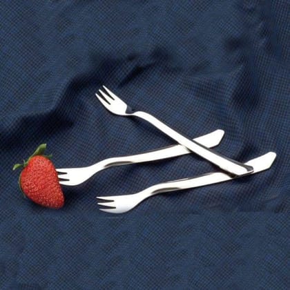 Decent Dazzle Stainless Steel Fruit Fork | Silver | Set of 6 Pcs
