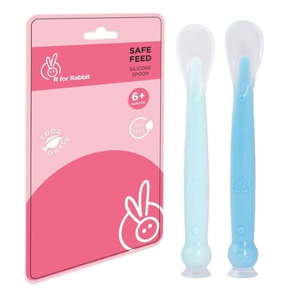 Safe Feed Silicone Baby Spoon Set-Lake Blue-Blue