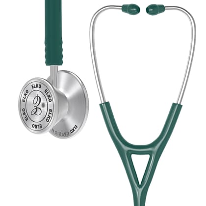 ELKO CARDIO III SS Stainless Steel Stethoscope-Green / Engraving (+Rs. 199)