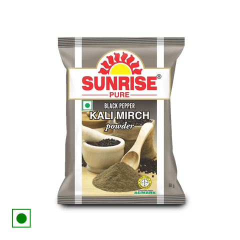 Sunrise Pure Black Pepper, 50 gm Pouch
