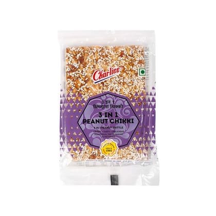 Charlie's 3 In 1 Peanut Chikki, 156 gm Pouch