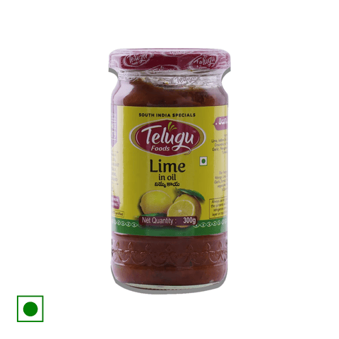 Telugu Foods Lime Pickle, 300 gm Bottle