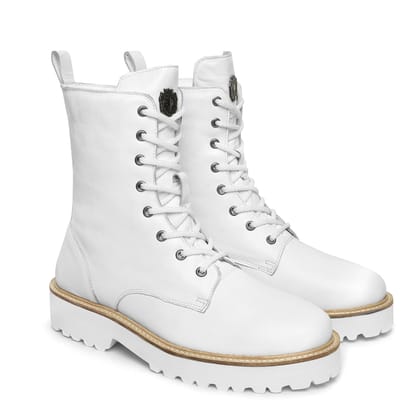 Light Weight White Leather Boot-38/5