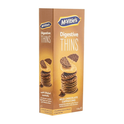 McVities Digestive Thins Milk Chocolate & Cappuccino Biscuits