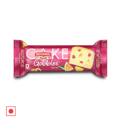 Britannia Gobbles Fruity Fun Cake, 90 gm Pack